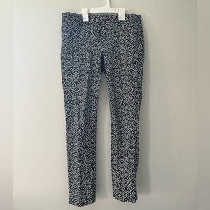 Banana republic SLOAN-FIT black white dot PRINT SLIM ANKLE PANT size 0